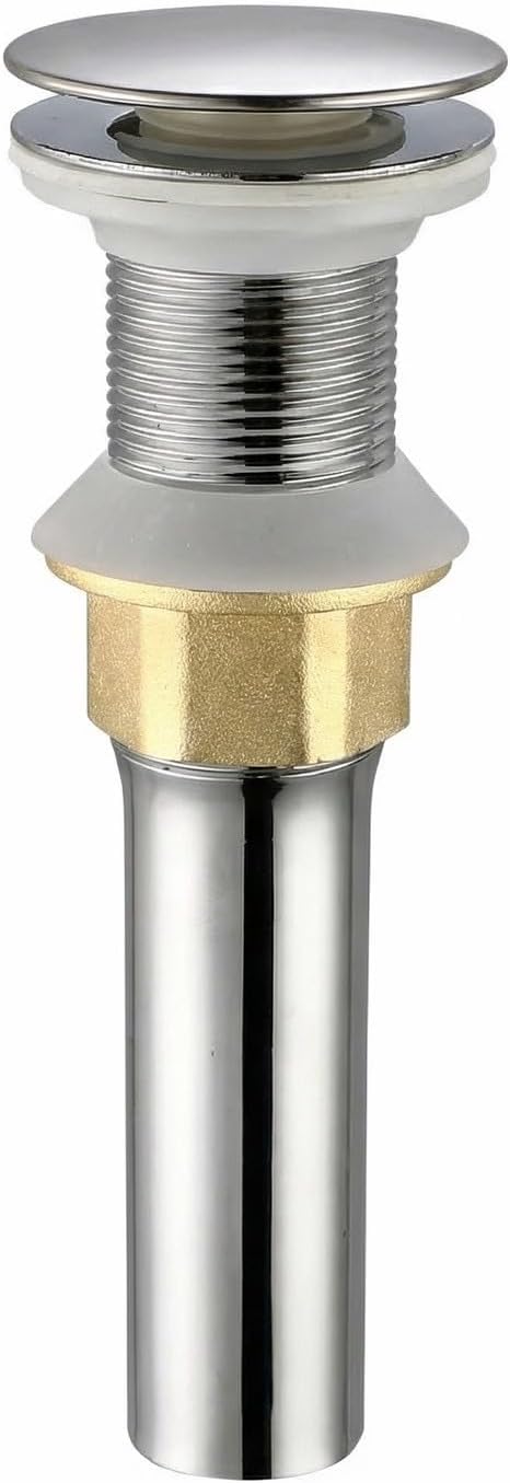Bathroom Sink Drain, Drain Stopper Bathroom Sink Without Overflow, Assembly with Detachable Strainer Basket, Built in Anti Clogging Pop Up Drain Strainer, Stainless Steel Polishing 1Pcs