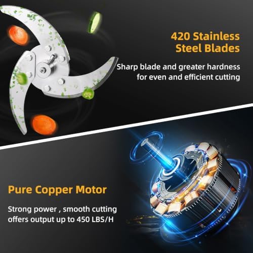 Commercial Vegetable Chopper, Electric Vegetable Cutter 450LBS/H Production, Stainless Steel Onion Chopper with Upgrade Removable Belts & Blades, 2-20mm Adjustable Thickness, 110V