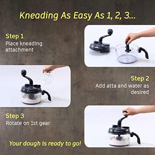 Turbo Dual Speed Food Processor, Multi-Purpose, High Speed, Chop Vegetables, Julienne, Whisk, Slice, Mince, Knead Atta, Blend Juices