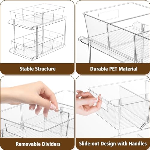 Bathroom Under Sink Organizers and Storage, 2 Tier, 2 Packs