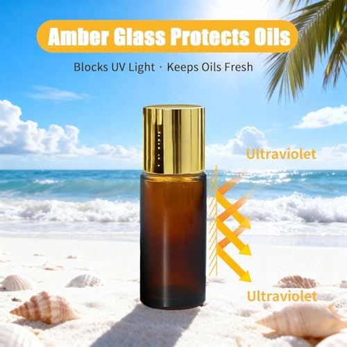 1.7oz Refillable Citrine Crystal Roller Bottles for Oils - Image 4