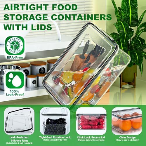 54 Pcs Food Storage Containers with Lids Airtight, (27 Containers &27 Lids) Reusable BPA-Free Plastic Food Containers for Kitchen Organization, Leak Proof Freezer/Microwave Safe Meal Prep Lunch Boxes