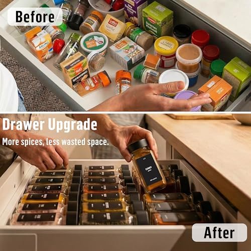 Glass Spice Jars with Lids 12x4oz - Airtight Spice Containers