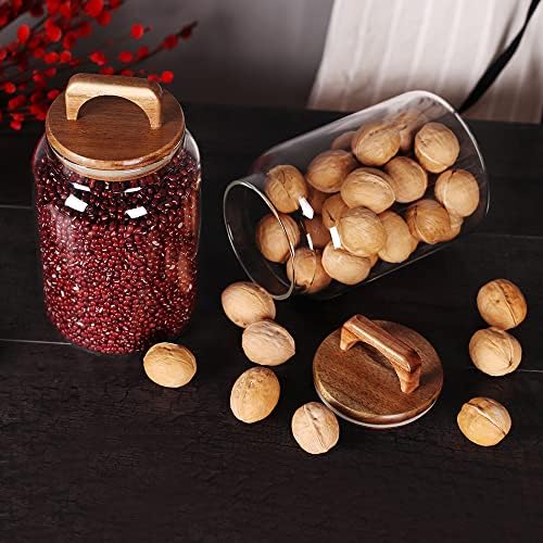Canister Set of 2, Glass Kitchen Canisters