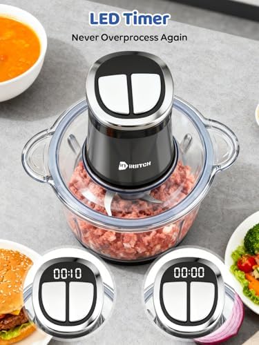 IRIITCH Food Processor with LED Timer, 800W Electric Chopper - Image 2