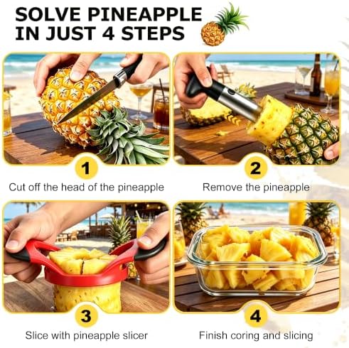 Pineapple Corer and Slicer, Stainless Steel Pineapple Cutter Set
