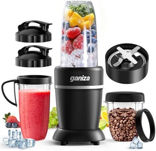 Smoothie Blender Max 1300W, Personal Kitchen Blender & Grinder Combo