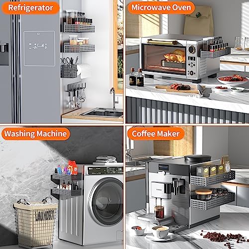 Magnetic Spice Rack for Refrigerator Set of 5 for Kitchen