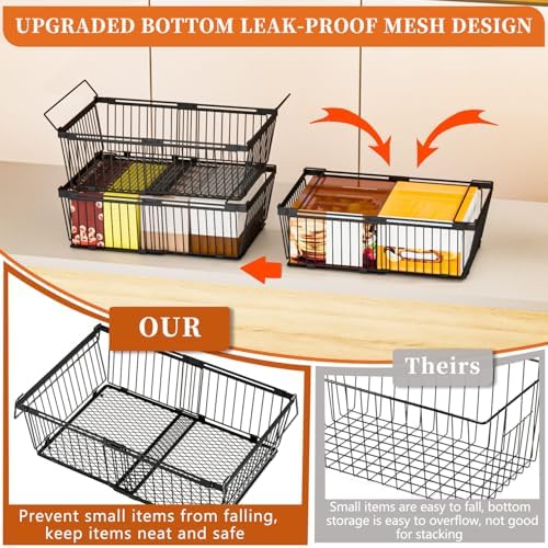 Large Freezer Organizer Bins for 10 to 20 Cu.Ft,Leak-Proof Bottom,4 Pack