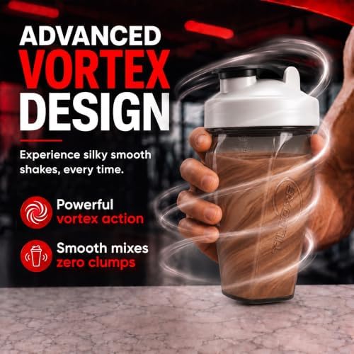 Vortex Protein Shaker Bottle 24 oz/700ml - Premium BPA-Free Pre-Workout Shaker Cup for Protein Shakes & Smoothies, Leak-Proof & Durable Bottle-Shakers for Active Lifestyles - Image 2