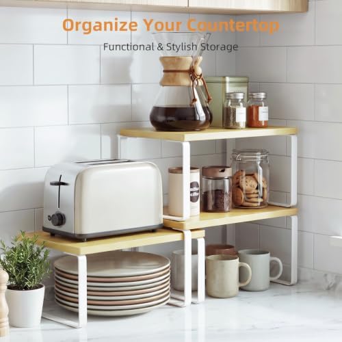 Cabinet Organizer Shelf, Set of 4 Stackable Spice Rack