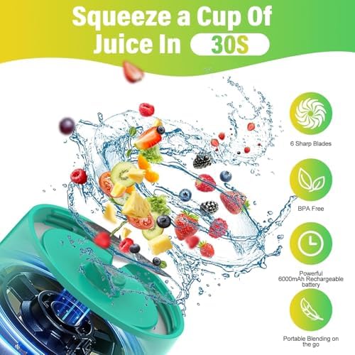 Portable Blender, 360 Watt Personal Blender for Shakes and Smoothies, Green - Image 4