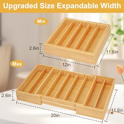 Bamboo K Cup Holder for Drawer or Countertop Coffee Pod Holder Expandable K Cup Pod Storage Tea bag organizer K Cup Storage for Coffee Station Home Office and Kitchen, Natural
