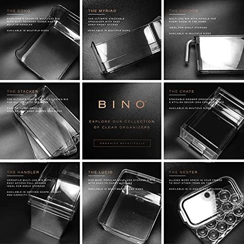 L Plastic Storage Bins l THE HOLDER COLLECTION l 2-Pack, Medium Multi-Use Clear Containers for Organizing with Built-in Handles l Pantry Organization & Storage l Kitchen Organizer l Storage Bins