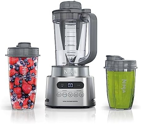 Ninja SS151 TWISTi Blender DUO, High-Speed 1600 WP Smoothie Maker & Nutrient Extractor* 5 Functions Smoothie, Spreads & More, smartTORQUE, 34-oz. Pitcher & (2) To-Go Cups, Gray by Unknown
