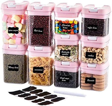 Airtight Food Storage Container Set-10 Piece Plastic Cereal Canisters
