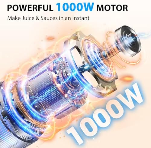 KOIOS Immersion Blender, 1000W Anti-scratch 3-in-1 Hand Blender, Upgraded 12 Speed Stainless Steel Blade Stick Blender with Turbo Mode, Whisk and Milk Frother, Non-BPA, Blue - Image 2