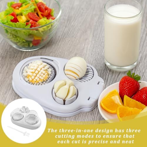 2 Pcs 3 In 1 Egg Slicer,Egg Slicer For Hard Boiled Eggs,Stainless Steel Strawberry Slicer,Egg Cutter,Egg Opener For Hard Boiled Eggs,3 Slice Modes For Strawberry, Mushroom, Grape, Cherry Tomato - Image 4