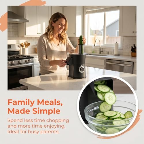 7 In 1 Vegetable Chopper Electric Veggie Onion French Fry Cutter Garlic Mincer Potato Slicer Food Vegetable Dicer Cheese Grater Carrot Shredder Kitchen Gadgets Essentials House Warming Gifts New Home - Image 5