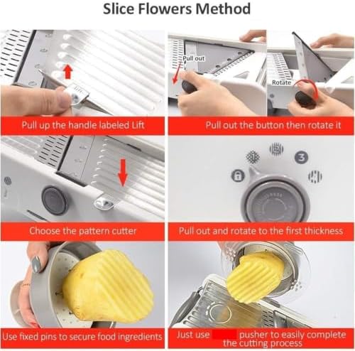 18-in-1 Adjustable Mandoline Slicer Stainless Steel Vegetable Cutter Grater - Image 5