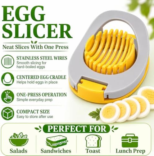 Egg Slicer for Hard Boiled Eggs with Stainless Steel Wire - Image 3