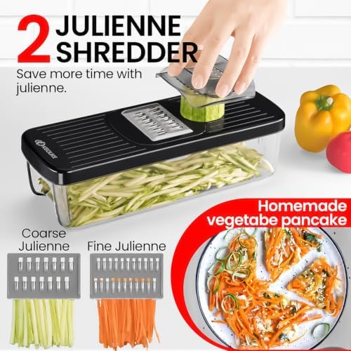 8-in-1 Vegetable Chopper Mandoline Slicer with Container Hand Guard