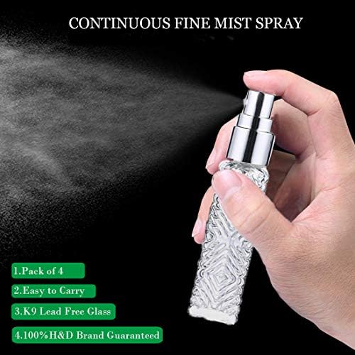 4 Pcs Vintage Glass Refillable Perfume Bottles Empty Spray Set - Image 3
