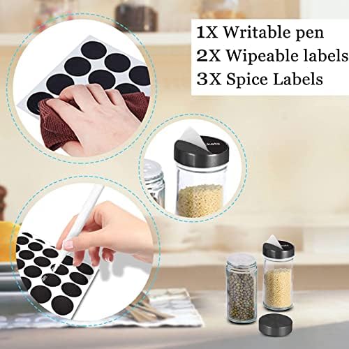 Rotating Spice Rack Organizer, Revolving Spice Rack for Cabinet, Stainless Steel Spice Organizer with Jars(20-Jar) Black