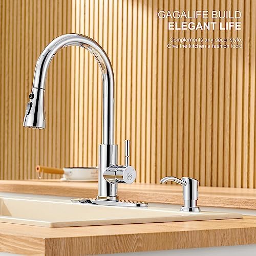 Dish Soap Dispenser for Kitchen Sink, 17 oz Bottle, Chrome