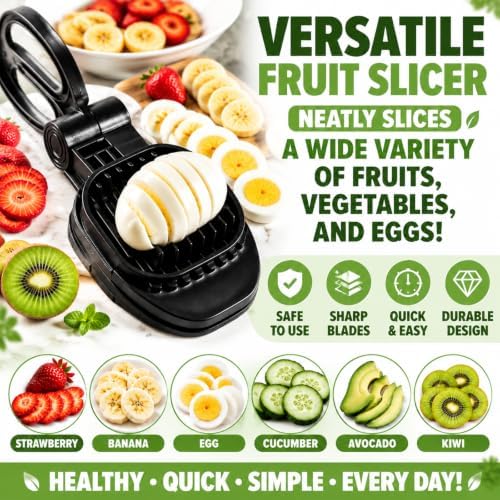 Egg and Fruit Slicer, Egg Cutter For Hard Boiled,Black - Image 5