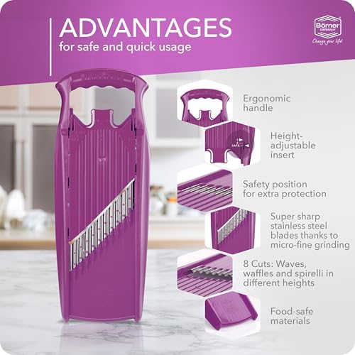 BORNER Wave waffle PowerLine | Vegetable Grater Börner - Quality Made in Germany, Color:Violett - Image 4