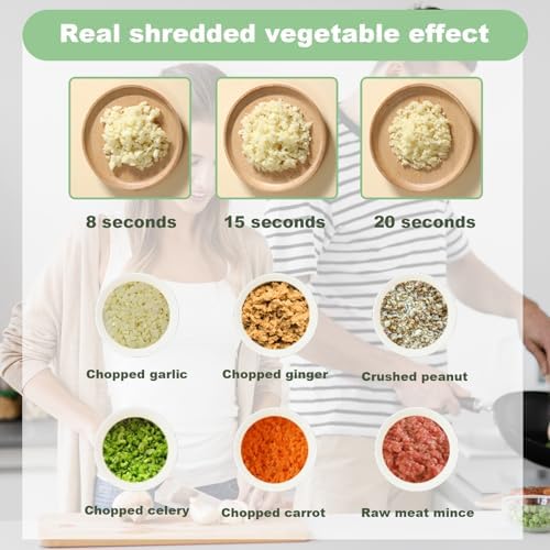 Multi-Functional Portable Wireless Vegetable Processor Electric 4-in-1 Vegetable Cutter Set, Easy to Charge, for Garlic, Chili, Celery, Meat, With Cleaning Brush, With Egg and Cream Whisk. - Image 3
