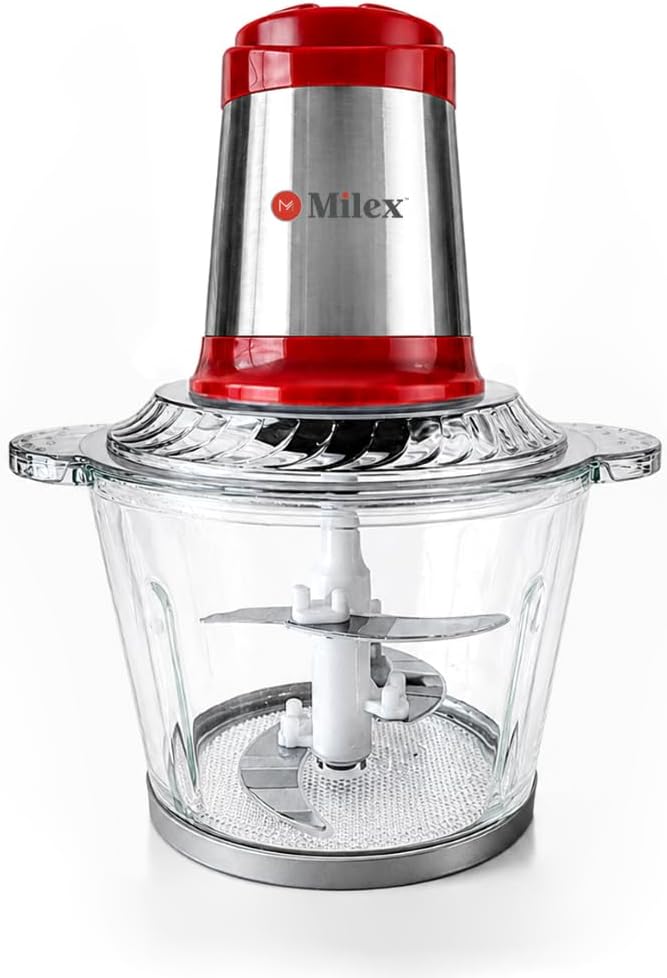 Milex Insta Chop 3L Electric Food Chopper Stainless Steel, Red