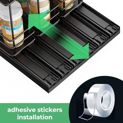 Pull Out Spice Rack Organizer for Cabinet, Slide Out Spice Racks