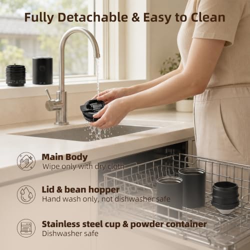 Portable Coffee Maker with 38 Adjustable Grind Pour-Over Dripper