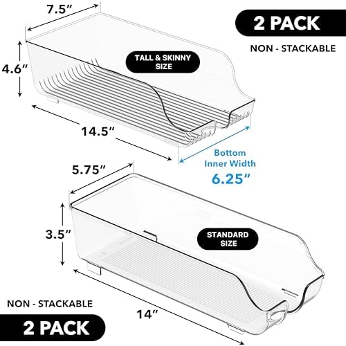 4-Pack Assorted Can Organizer for Refrigerator/Pantry