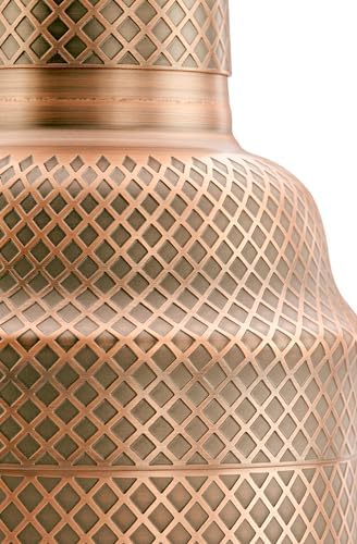3-Piece Diamond Lattice Etch Japanese Cocktail Shaker Set (24 Oz/700ml), Antique Copper