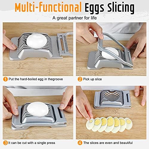 Multipurpose Heavy Duty Aluminium Egg Slicer, Stainless Steel Wire, Gold - Image 5