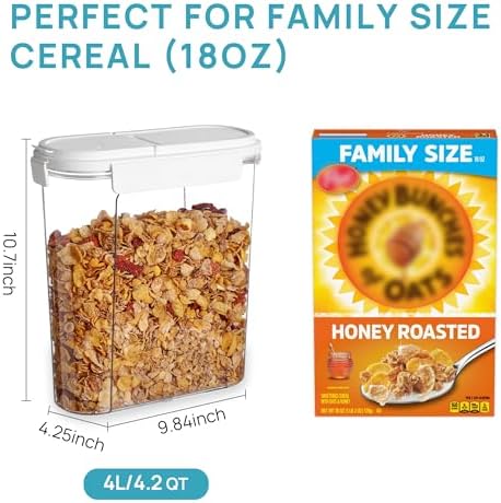 Cereal Containers Set, 3 PCS, 135.2oz/4L