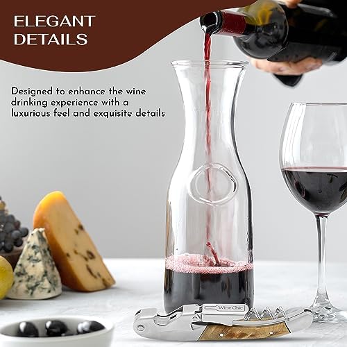 The Premium Professional Corkscrew Wine Opener with Elegant Wood Handle, Manual Wine Key with Foil Knife and Cap Bottle Opener for Bartenders, Waiters and Sommeliers