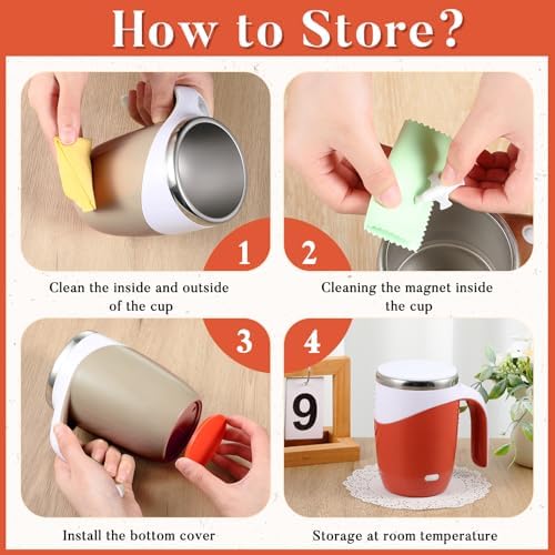 5 Pcs Self Stirring Coffee Mug 13.5oz, Versatile Color