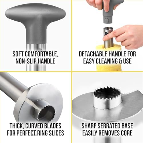 Stainless Steel Pineapple Corer, Slicer & Eye Peeler