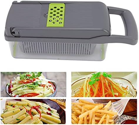 Vegetable Chopper Mandoline Slicer, Multifunctional Manual Food Cutter with 6 Blades Egg Separator Garlic Grinder for Home Kitchen ABS Plastic 1 Set