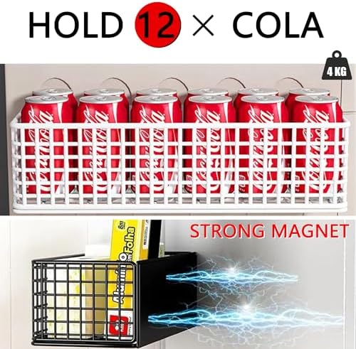 Magnetic Shelf Fridge Basket Bin for Whiteboard Washer Dryer Locker Cabinet