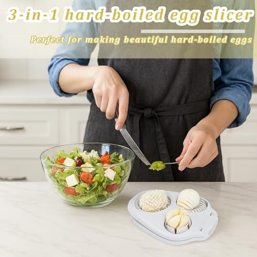 2 Pcs 3 In 1 Egg Slicer,Egg Slicer For Hard Boiled Eggs,Stainless Steel Strawberry Slicer,Egg Cutter,Egg Opener For Hard Boiled Eggs,3 Slice Modes For Strawberry, Mushroom, Grape, Cherry Tomato - Image 6