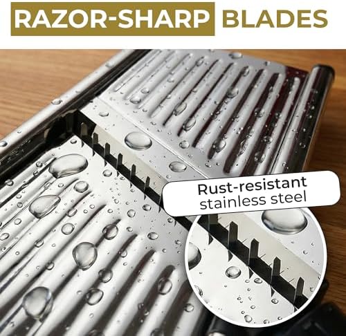 Gramercy Mandoline Slicer for Kitchen with 12 Slice Settings, Black Edition