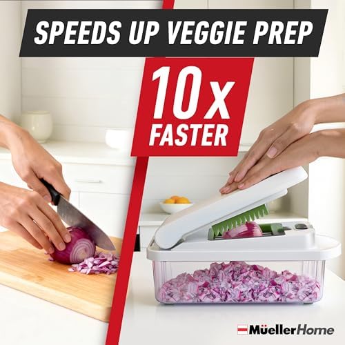 MUELLER HOME Pro-Series 10-in-1 Vegetable Chopper, 8 Blade Onion Mincer - Image 3