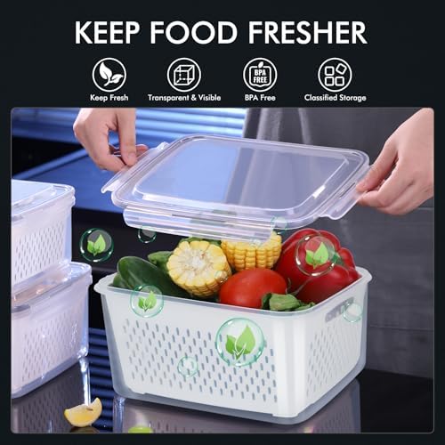 5-Pack Fruit Storage Container for Fridge, Food Storage Containers