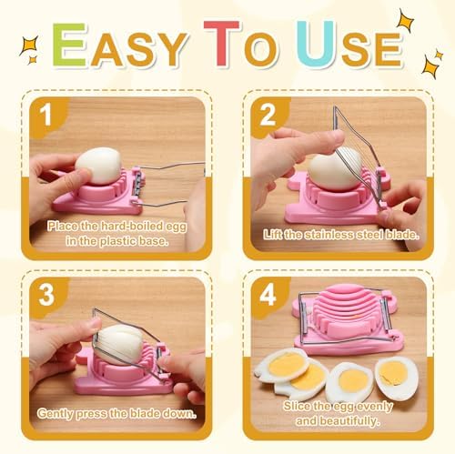 uxcell Egg Slicer for Hard Boiled Eggs, Stainless Steel Wire, Yellow - Image 5