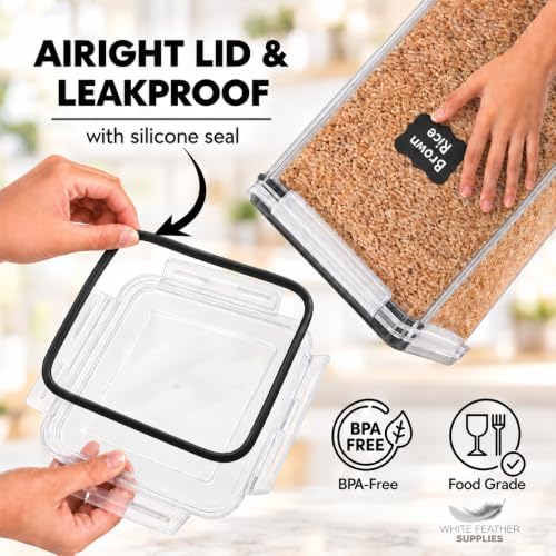 2 PC [7 Qt/ 6.5L/ 220 Oz] Large Flour Storage Containers with Airtight Lids